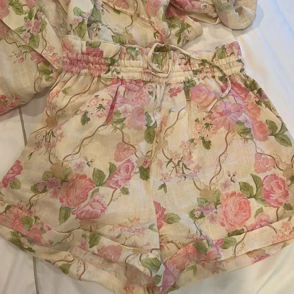 Linen jacket and short set